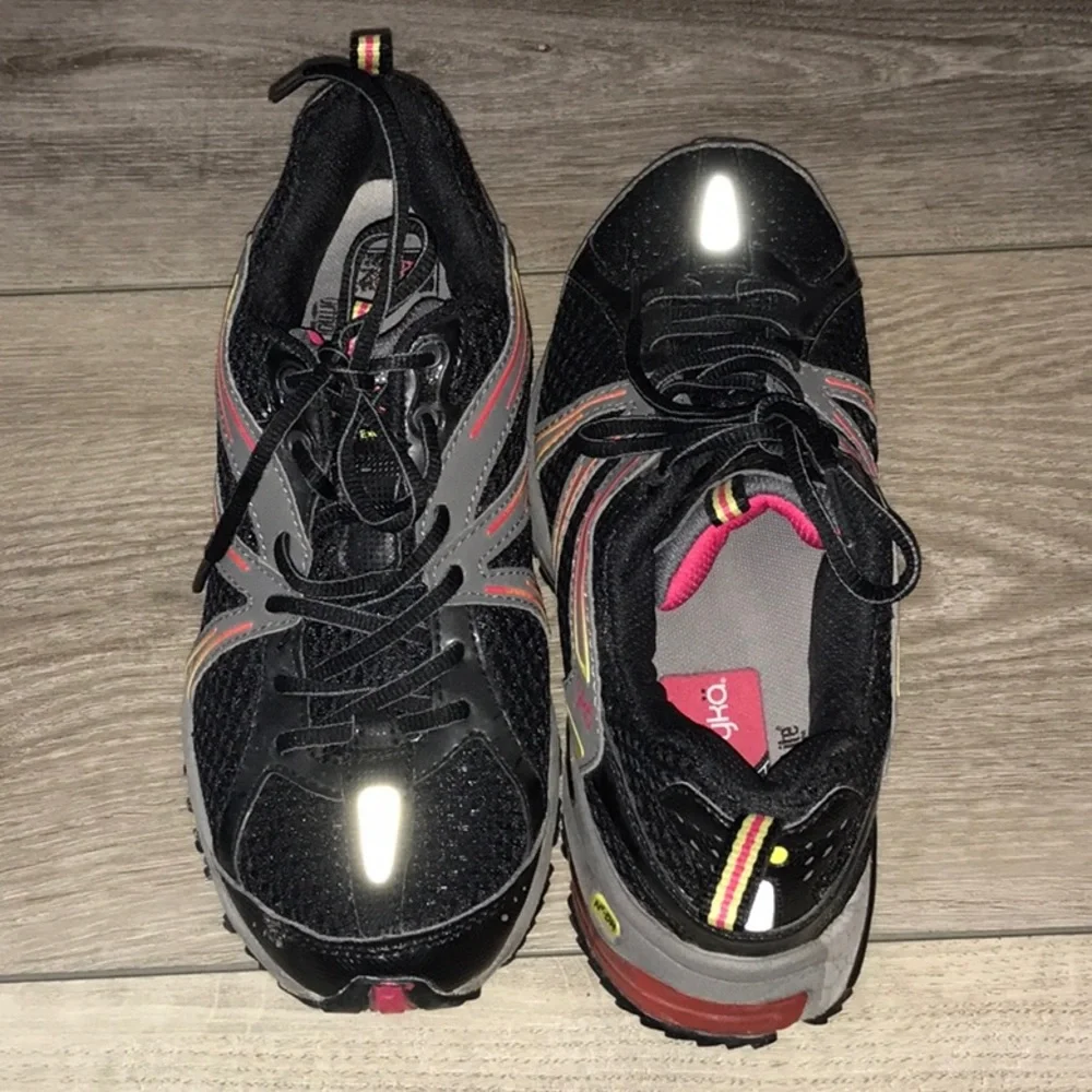 Ryka Trail Exodus Running Sneaker Black Gray Pink Women's SIZE 8